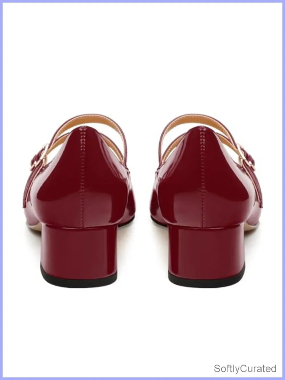 Mary Jane Pumps Square Toe Low Block Heel Two Strap Comfort Shoe